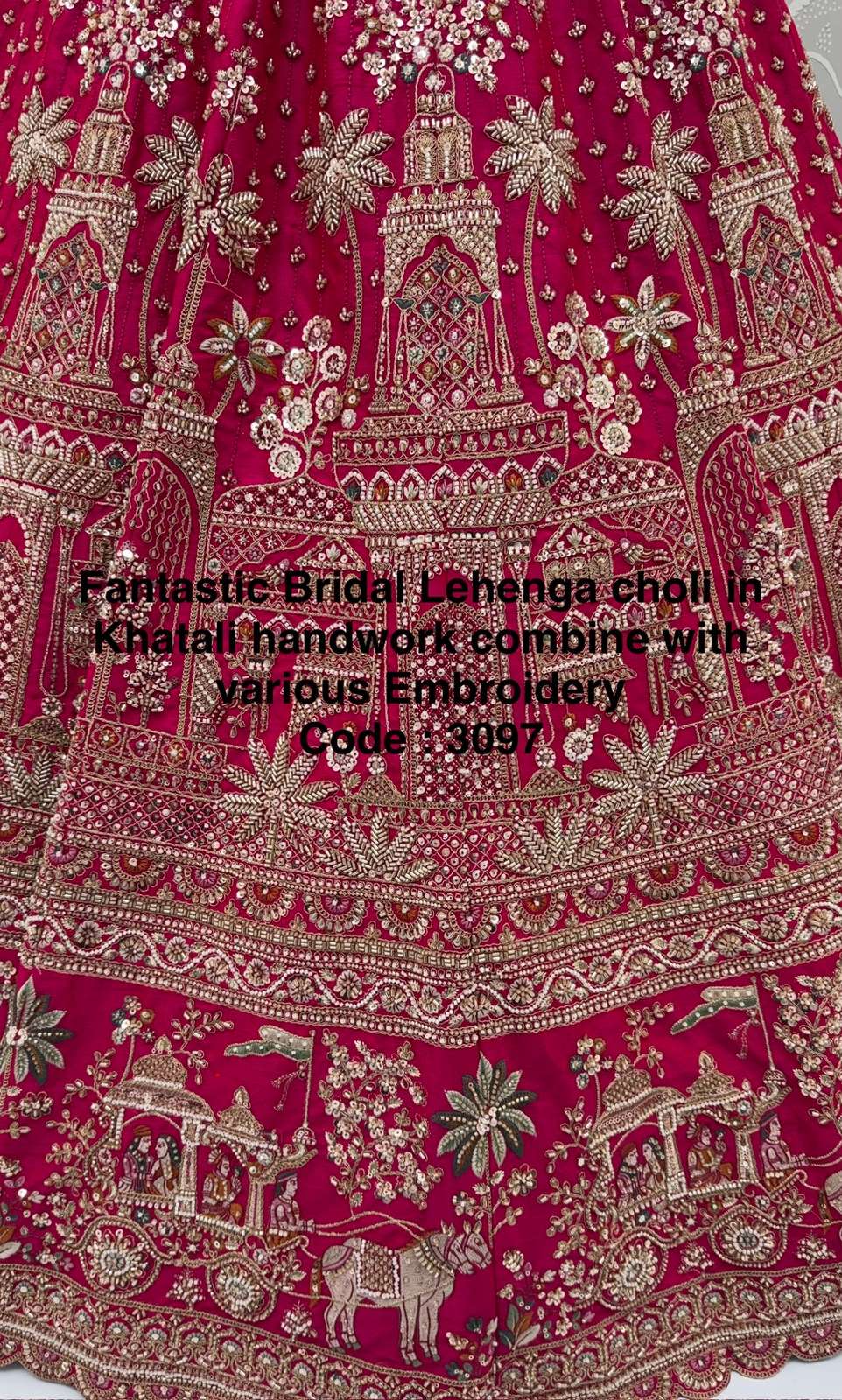 Fantastic Bridal Wear Lehenga choli made of Premium Gadhwal Silk fabric lehenga choli Reseller in surat 3097 Fantastic Bridal Wear Lehenga choli made of Premium Gadhwal Silk fabric lehenga choli Reseller in surat 3097